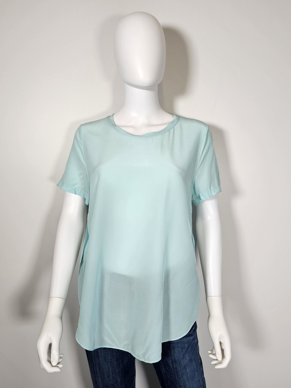 3.1 Phillip Lim Azure Sheer Lightweight Silk Blouse Sz 6